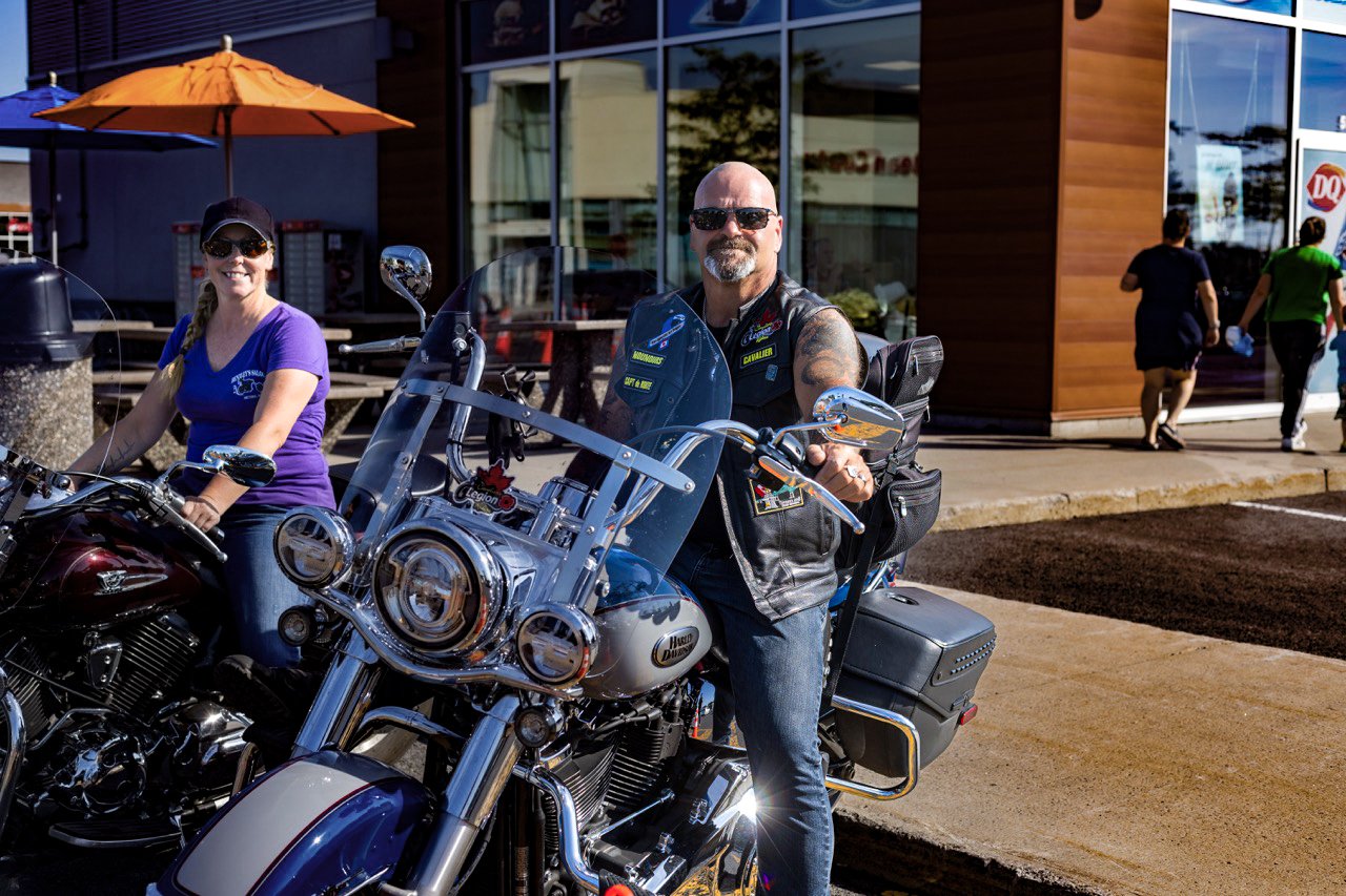 Row of Harley Davidson motorcycles