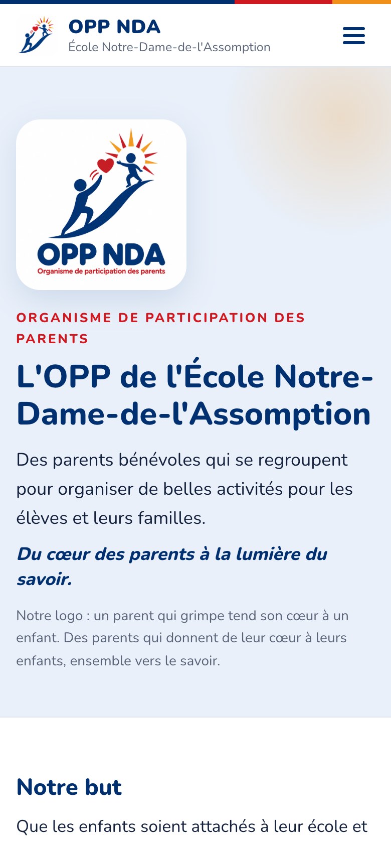 The OPP's page on a phone