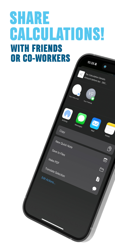 Feature: Share Calculations with Friends or Co-workers