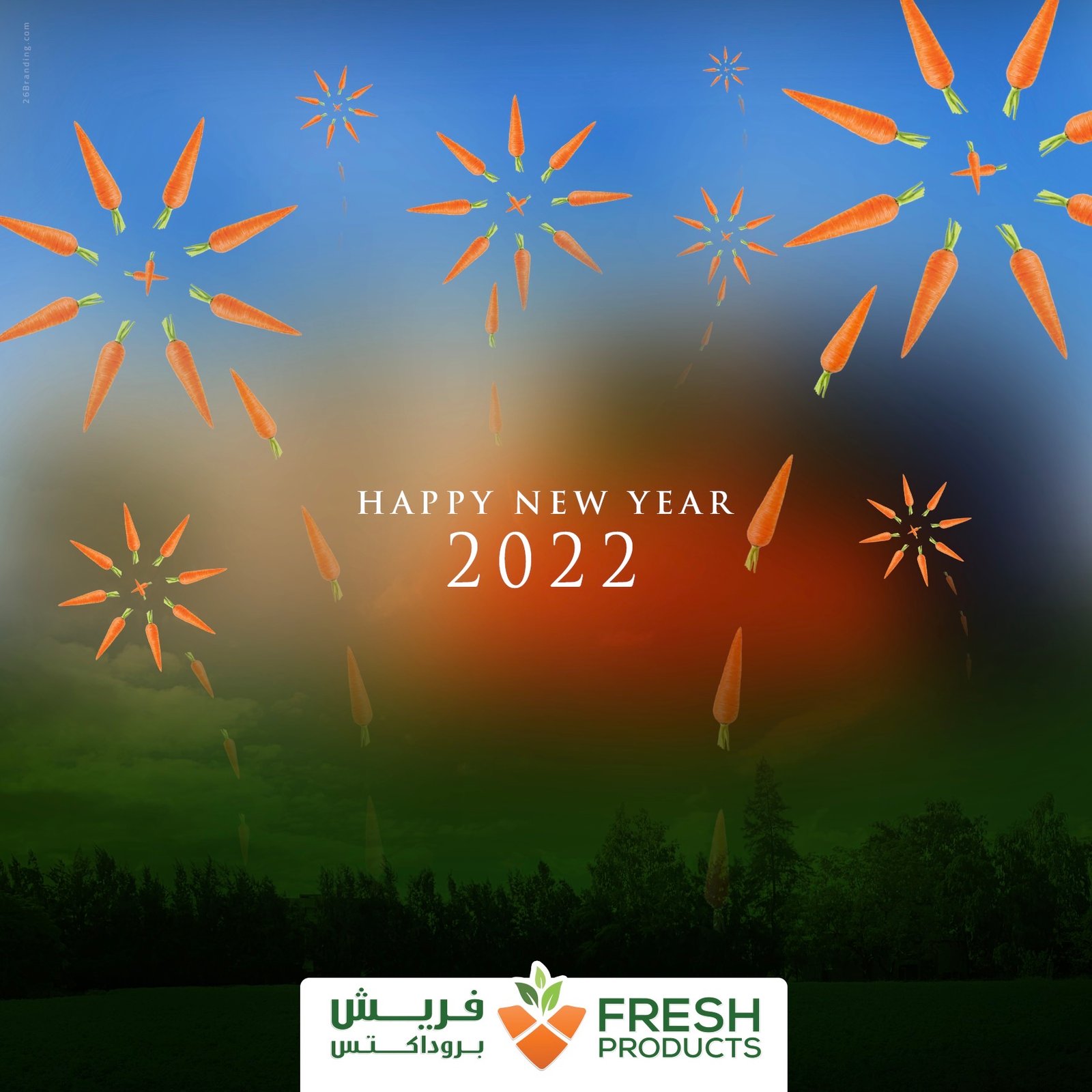 A creative New Year social media post.