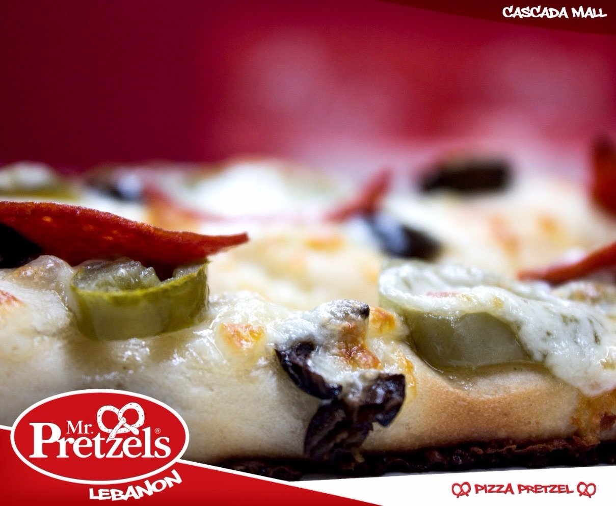 A close-up of a savory pretzel.