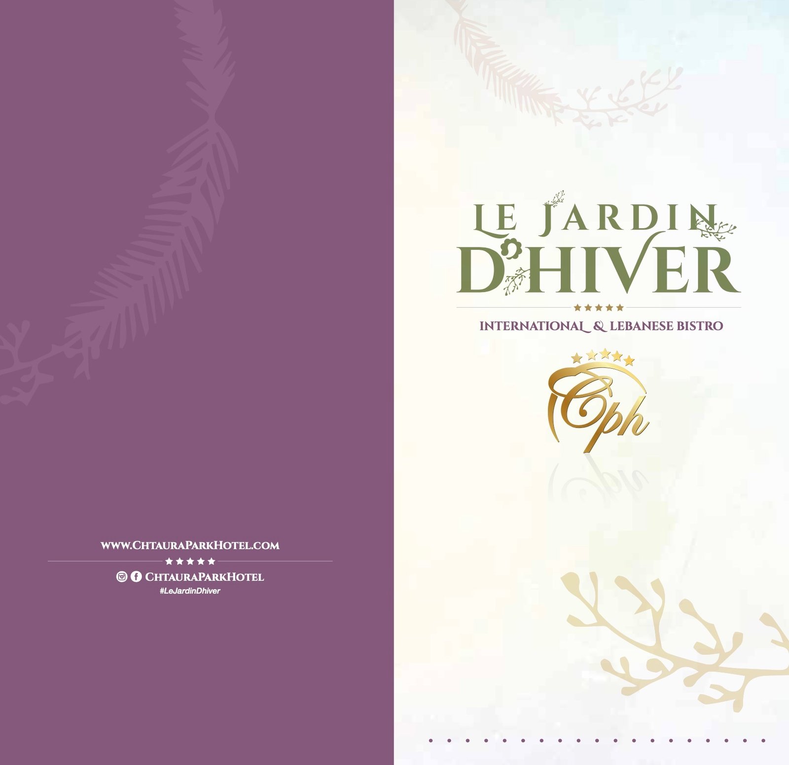 Elegant food menu cover.