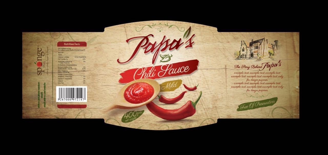An alternate product label design for Chili Sauce.