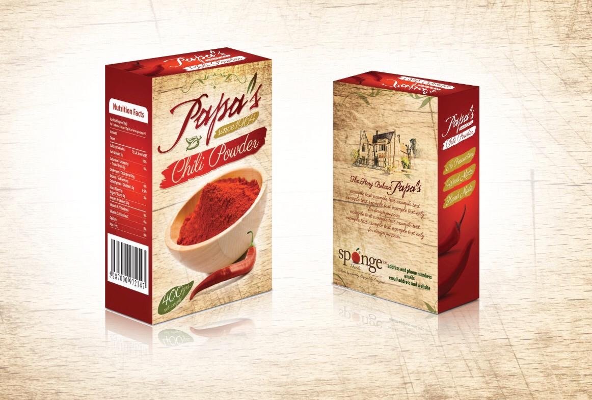 A 3D render of the spice package.