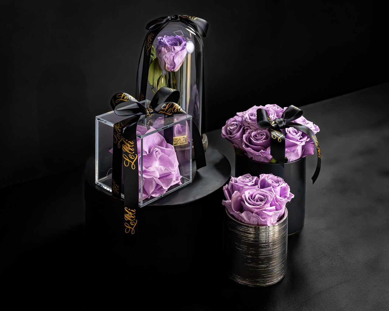 Still Life Photo of a dark floral arrangement.