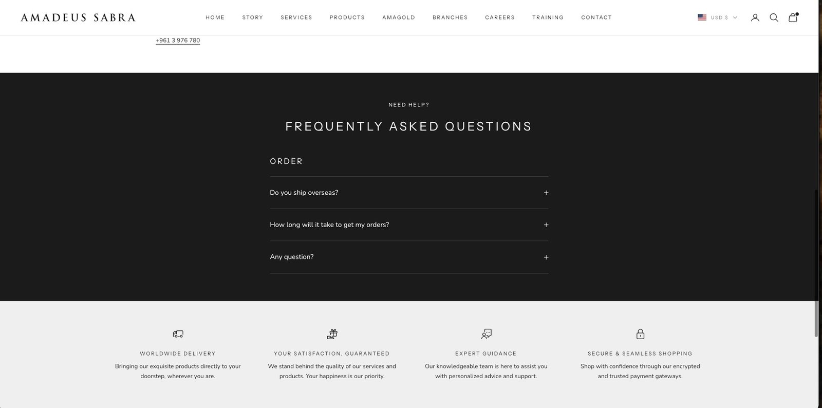 The Frequently Asked Questions page.