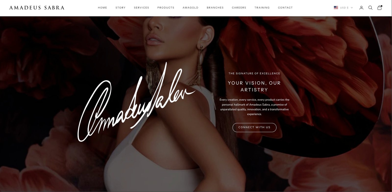 The personal signature section of the website.