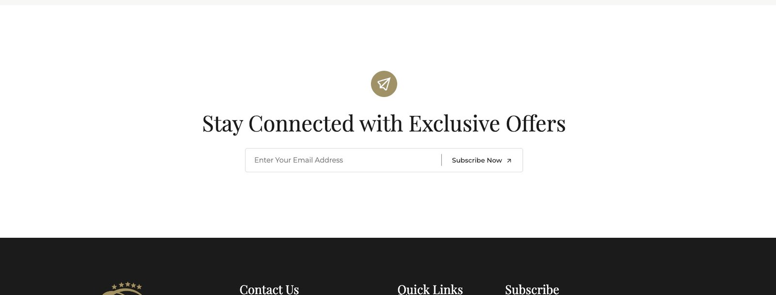 Newsletter subscription form.