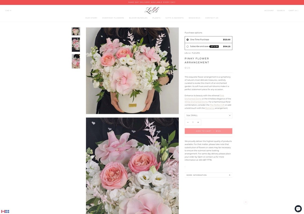 A single product page on desktop.