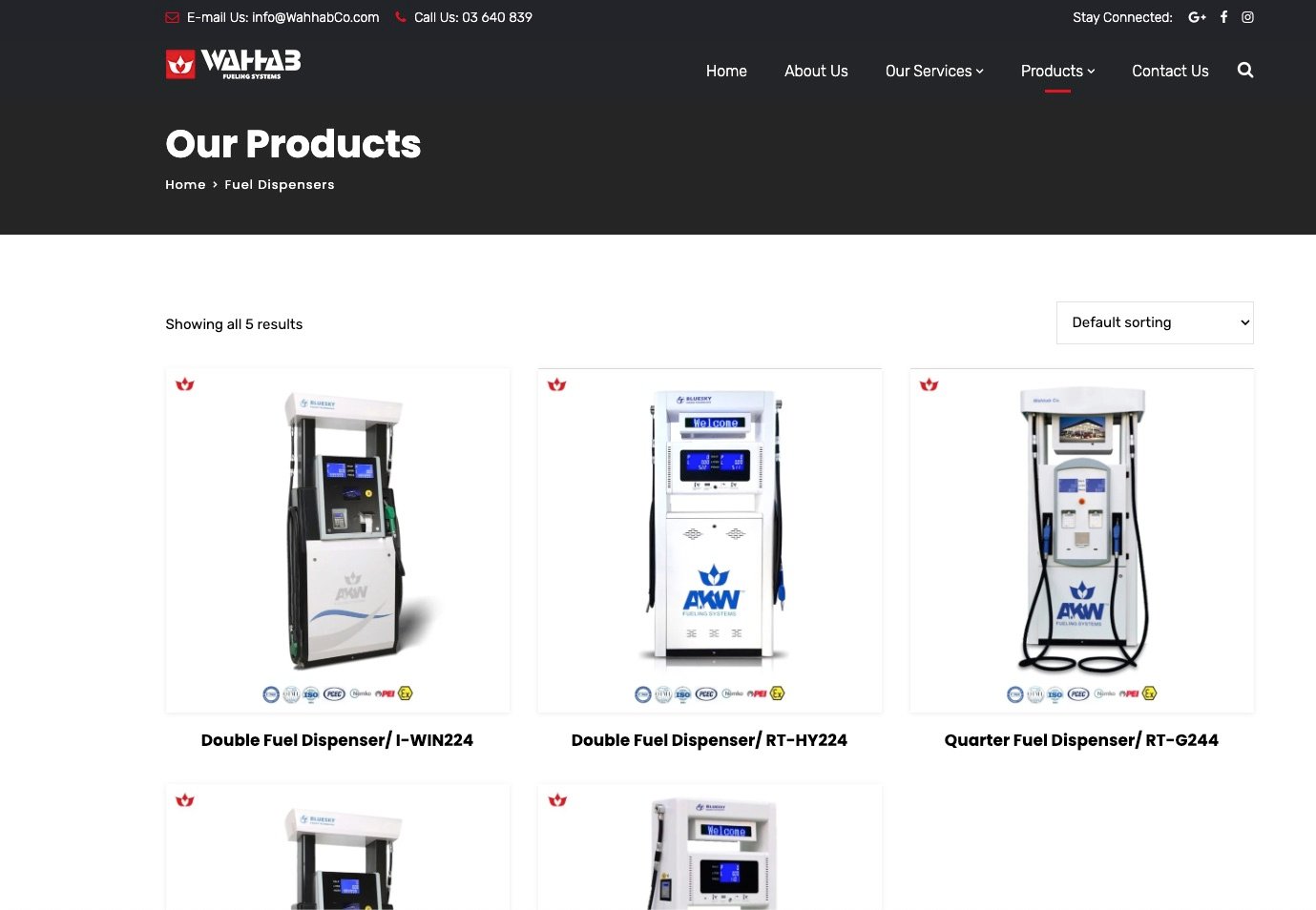 The product catalog page.